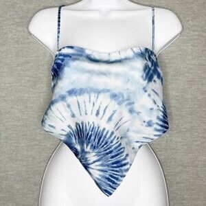 Cloud Ten Bandana‎ Tie back Top crop handkerchief satin tie dye boho shirt tank